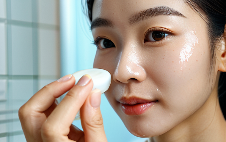 Probiotic Skincare Close-Up**
"Close-up shot of a woman applying probiotic skincare cream to her face, fully clothed, modest attire, emphasizing healthy, glowing skin, natural lighting, bathroom setting with clean, modern design elements common in Vietnamese homes, safe for work, appropriate content, perfect anatomy, natural proportions, professional skincare advertisement."
**