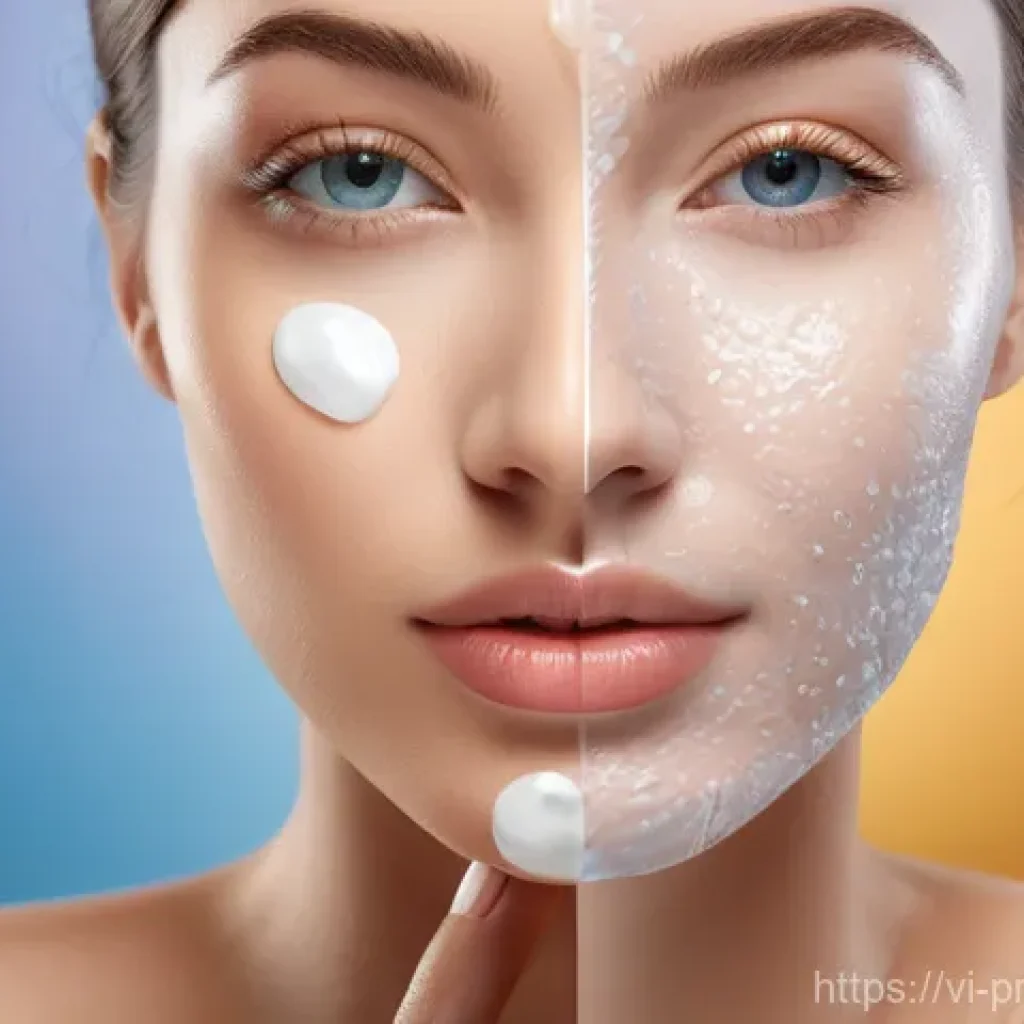 프로바이오틱 스킨케어와 스킨 플로라의 관계 - Here are three detailed image prompts for generation, focusing on the themes of healthy skin, probio...
