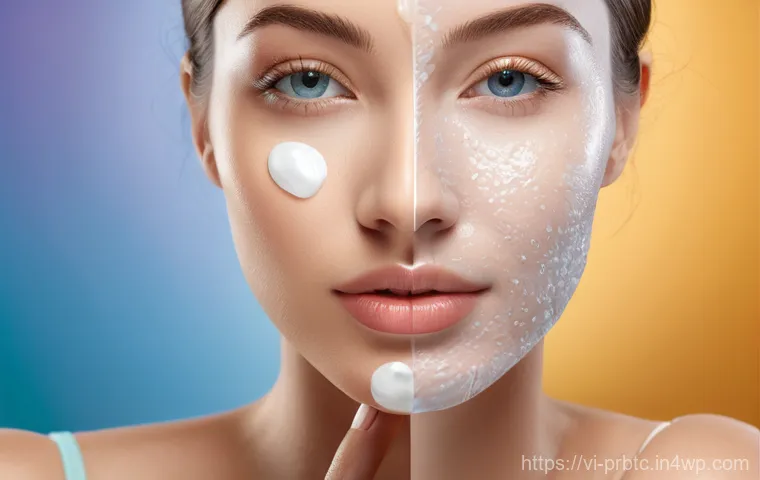 프로바이오틱 스킨케어와 스킨 플로라의 관계 - Here are three detailed image prompts for generation, focusing on the themes of healthy skin, probio...