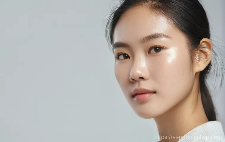 프로바이오틱 스킨케어의 효과적인 조합 - **Prompt:** A close-up portrait of a young Vietnamese woman, with radiant, healthy, and hydrated ski...