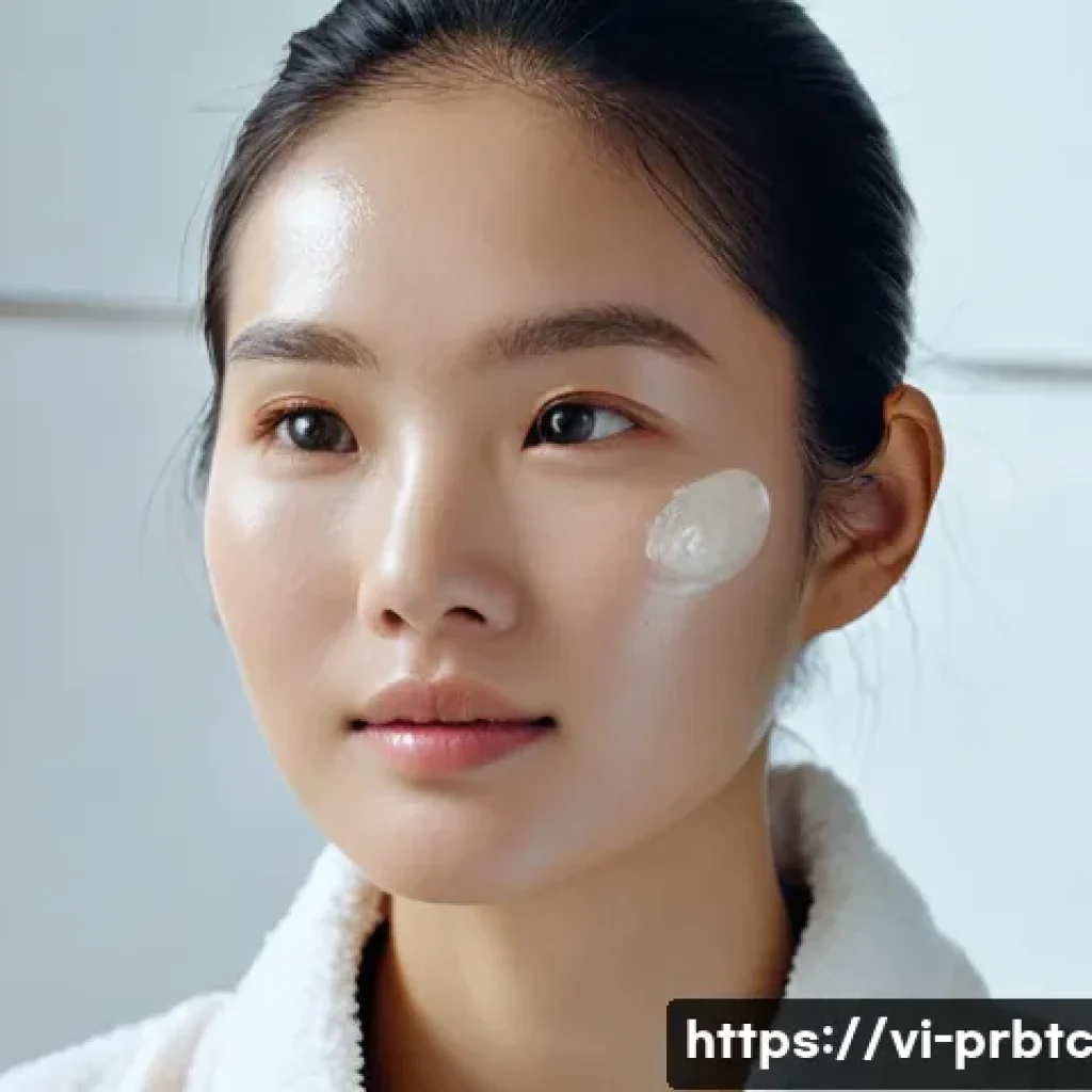 프로바이오틱 크림으로 피부 개선하는 법 - **Prompt 1: Serene Skincare Ritual with Probiotic Cream**
A close-up shot of a young Vietnamese ...