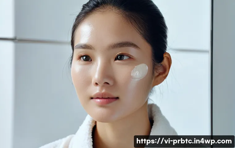 프로바이오틱 크림으로 피부 개선하는 법 - **Prompt 1: Serene Skincare Ritual with Probiotic Cream**
A close-up shot of a young Vietnamese ...