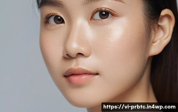 프로바이오틱 스킨케어 제품의 실사용 후기 - **Prompt:** A close-up portrait of a young Vietnamese woman with incredibly radiant, balanced, and h...